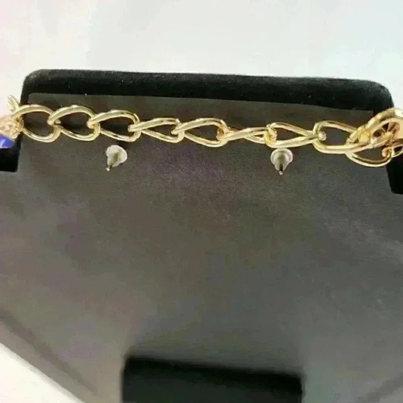 Handmade adjustable necklace and earring set in art wire Color Blue - Picture 6 of 10